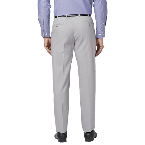 Image of Park Avenue Men's Mid Rise Regular Fit Polyviscose Blend Solid Pattern Flat Front Formal Trouser