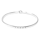 Me Plus Insporational 11 State Engraved Thin Bangle Hook Bracelet Gold, Silver, Rose Gold (Texas - S