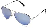 Lentes: Polarized 555nm Blue SERENGETI Carrara Gafas, Unisex Adulto, Shiny Silver, M