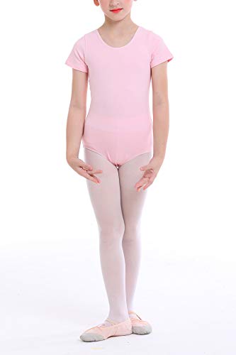 Ballet Leotard for Toddler Girls Gymnastics Dancewear Clothes Set with Skirts Tights Briefs 2-9T (Warm Pink(Short Sleeves), 2-3T) - Thumbnail 6