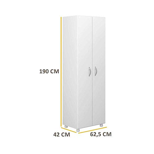 Armário Multiuso Multimóveis para Lavanderia/aérea de serviço com porta vassouras Branco