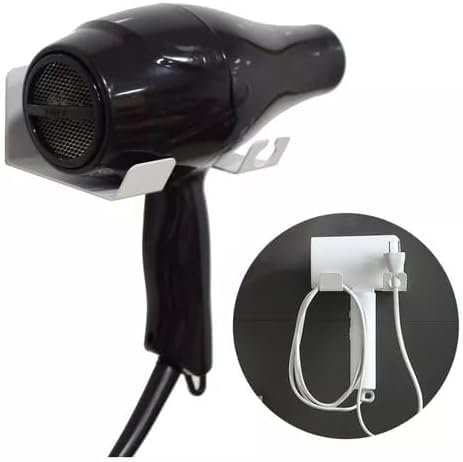 Suporte para Secador Cabelo e Cabo Porta secador com alta Fixação Autoadesivo Parede fácil instalaçã