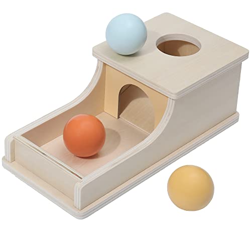 Image of Montessori Mama Object Permanence Box Montessori Toys for Babies 6-12 Months+ Developmental Ball Drop Montessori Wooden Toys - Infant Toddler Montessori Toy for 1 Year Old