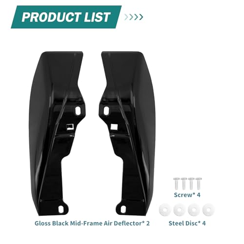 rewmtermoto Motorcycle Mid Frame Air Deflector Heat Shield Fit for Harley Touring Road Glide Electra Glide Road King Street Glide Trike (for 2009-2016, Vivid Black)