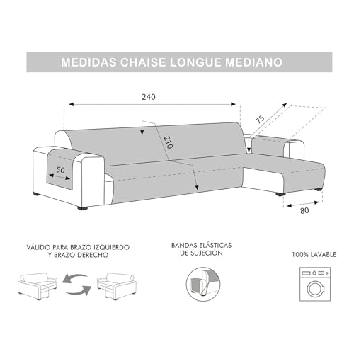 Housse de canapé d'angle réglable anthracite pour un salon moderne de 240 cm