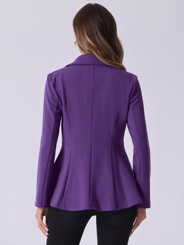 Allegra K Women's Casual Jacket Steampunk High Low Hem Open Front Long Sleeves Work Peplum Blazer4