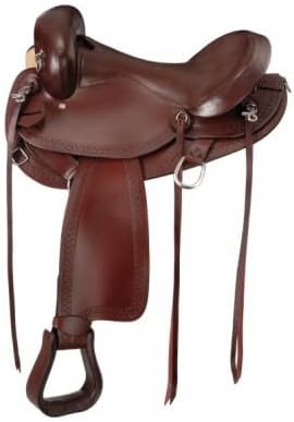 AD Saddlery Handmade Comfort Trail Without Horn Leather Endurance Hornless Equestrian Horse Saddle for Horseback Riding Size 14" to 18" inch Seat Available END02