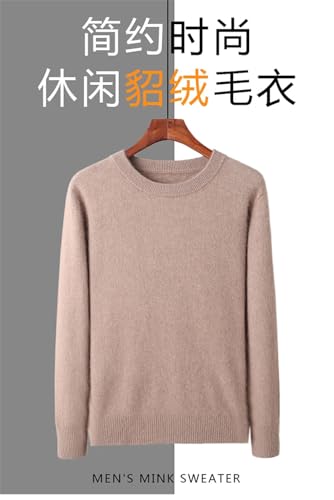 Men Mink Cashmere Sweater O-Neck Thick Knitted Pullover Casual Loose Sweater Slim Fit Knitted Pullover2