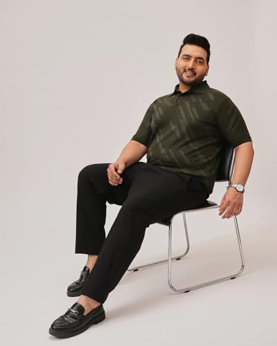 Image of Plus Size Men Stretchable Chino Pants Pure Cotton Casual Trousers for Men