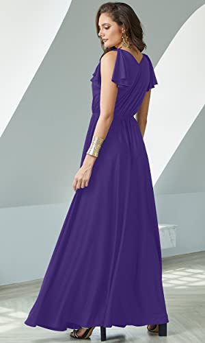 Image of KOH KOH Womens Long Sleeveless Bridesmaid Wedding Guest Prom Maxi Dress