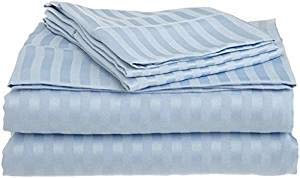 Luxury Egyptian Bedding Juego de sábana Cama de Rayas de Cuatro (4 Piezas King Size), 100% algodón Egipcio de 1200 Hilos, Premium Calidad de Hotel