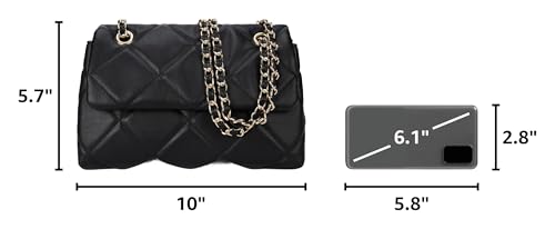 Image of Gladdon Quilted Crossbody Purses for Women Small Ladies Shoulder Bags with Chain Trendy Clutch Purse Cute Designer Bag