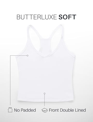 Image of CRZ YOGA Butterluxe Soft Double Lined V Neck Tank Tops for Women - Yoga Casual Camisole Racerback Tight Sleeveless Shirt