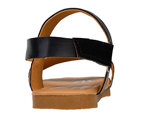 Image of bebe Girl's Sparkly and Strappy Glitter Leatherette Flat Sandals with Adjustable Strap (Toddler /Little Kid)