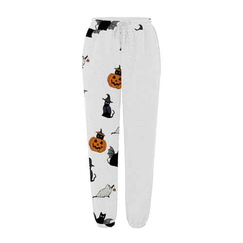 Kids Halloween Sweatpants Ghost Print Drawstring Long Bottom Trousers Girls Baggy Elastic High Waisted Sweat Pants4