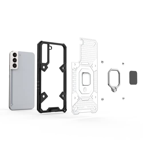 Image of zivite TPU Tough Armor Bumper Back Case Cover For Samsung Galaxy S22 Plus|Ring Holder & Kickstand In-Built|360 Degree Protection Back Case Cover For Samsung Galaxy S22 Plus (Black)