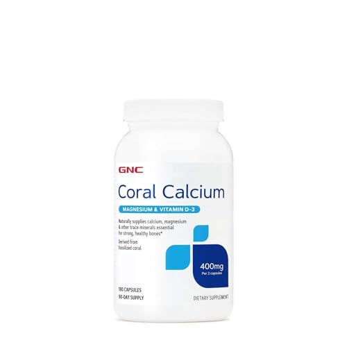 GNC Coral Calcium 400mg Supplement Supports Strong Bones 90 Servings