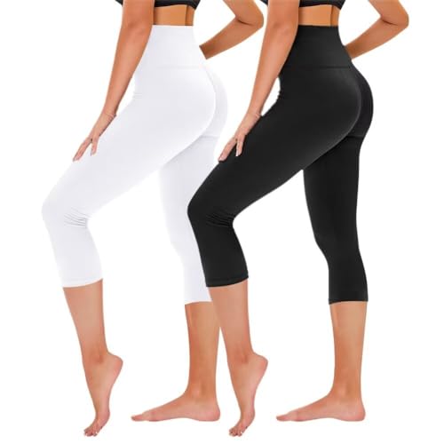 TNNZEET 3/4 Leggings Damen Capri Leggins für Sport, 7/8 Sporthose High...