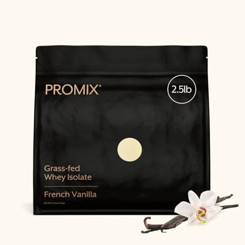 ProMix Nutrition Whey Protein Isolate Powder, Vanilla - Grass-Fed - Post Workout Fitness & Nutrition Shakes, Smoothies, Baking & Cooking Recipes - Gluten-Free & Keto-Friendly - 2.5 Pound (Pack of 1)