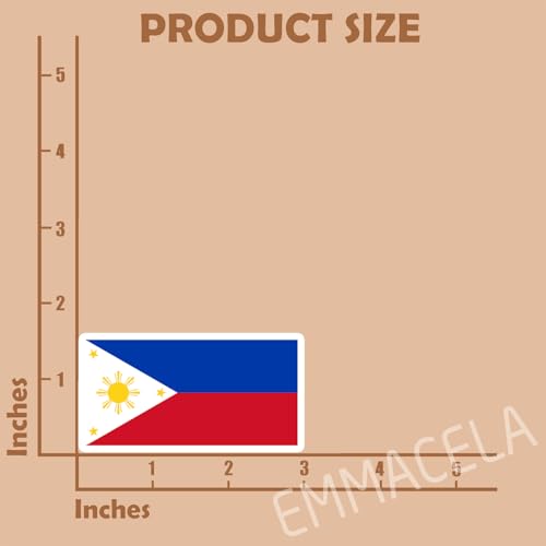 Image of (3PCS) Philipines Flag stickers, Countries Flag Stickers - Waterproof Vinyl Decals For Laptops, Tumblers, Water Bottles, Books, Scrapbooks, Size 3 x 1.6 Inch