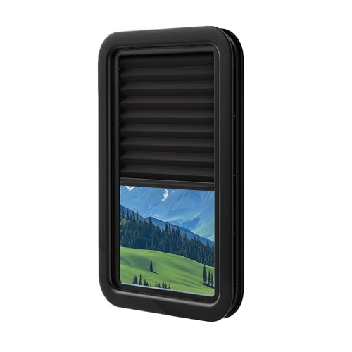 806621 RV Window Complete Window Kit Replacement for Lippert, Compatible with Lippert RV Entry Doors, Black