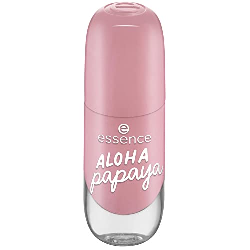 essence gel nagelfärg, gellack, nagellack, nr 38 ALOHA papapaya, rosa, expressresultat, långvarig, färgintensiv, glänsande, utan aceton, vegansk, mikroplastpartiklar fri (8 ml)