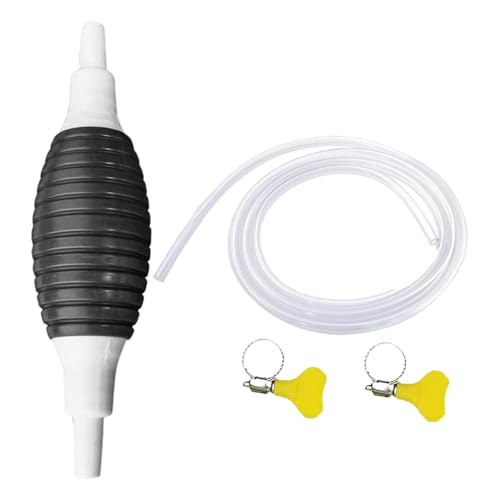 Bomba de Transferencia de líquidos, Manguera de sifón Manual, Aspirador de Agua de Gasolina, y Gasolina, portátil, Doble válvula antirretorno, Kit de succión de líquido Ligero para Coche y