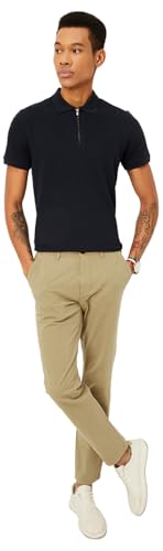 Image of Max Men Textured Zipper Polo T-Shirt