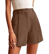 NIMIN Womens Shorts Dressy High Waisted Wide Leg Tailored Shorts Pleated Business Casual Work Tro...