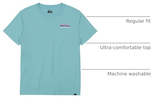 Image of Quiksilver Boys' Short Sleeve Logo Graphic T-Shirt, Soft & Comfortable, Regular Fit