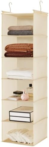 MAX Houser 6 Tier Shelf Hanging Closet Organizer, Cloth Hanging S...