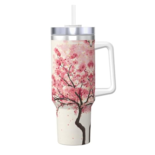 Vaso vacío con asa y sorbete acero inoxidable 40oz