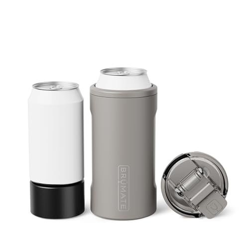 Image of BruMate Hopsulator Trio 3-in-1 Insulated Can Cooler for 12oz / 16oz Cans + 100% Leak Proof Tumbler with Lid | Insulated for Beer, Soda, and Energy Drinks