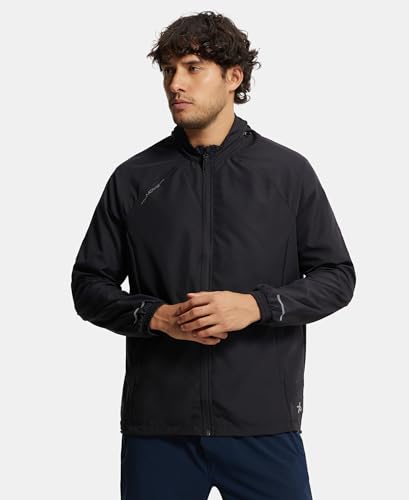 Image of Jockey MV40 Men's Microfiber Fabric Water Resistant Convertible Active Wear Hoodie Jacket