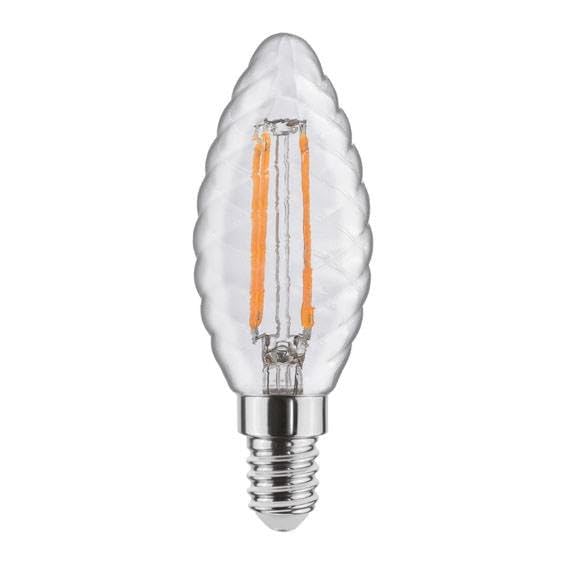 SHOT Ampoule LED E14 – 2,5W – 250 lm – 2700K Blanc Chaud – Torsadée à Filament – Équiv. 25W Incandescente