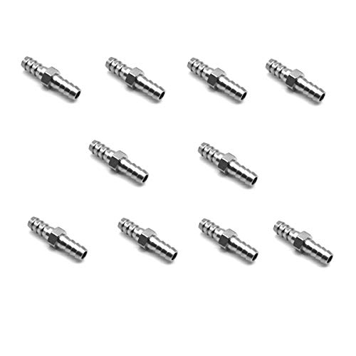 VABODENTAL Dental Fittings Plated Barb to Barb,1/8", pkg of 10