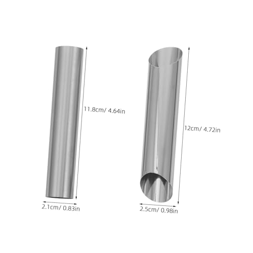 Cabilock Cream Horn Molds Metal Cones for Cream Roll Large Baking Hollow Tools Non-stick Pastry Molds Set of 4 Stainless Steel