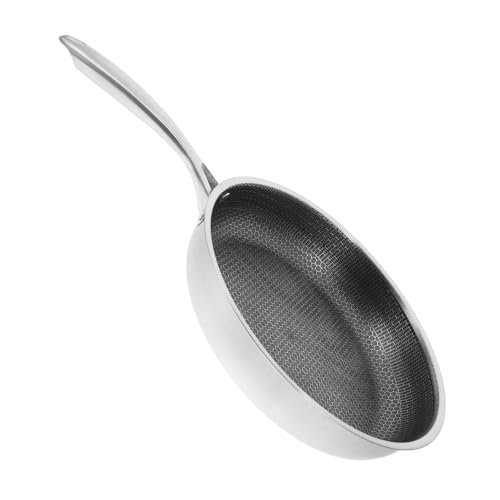 DECORNIJIA Sartén de Acero Inoxidable con Superficie de Panal Antiadherente para Freír Huevos y Carnes Diseño de Plano para Distribución Uniforme del Calor Resistente Rayaduras y para Tipo