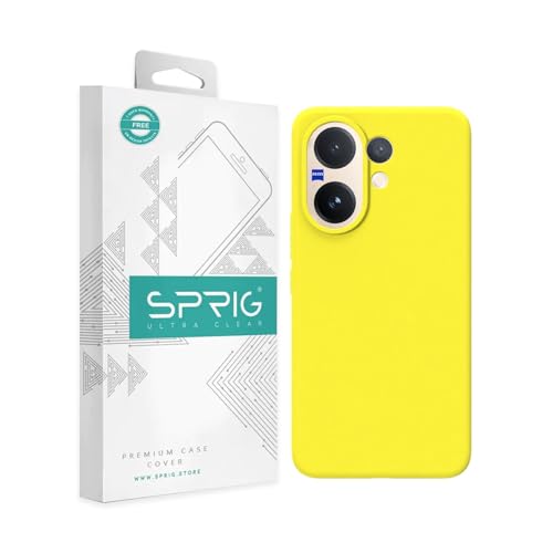 Image of SPRIG Compatible with Vivo V60 Premium SilkTone Back Cover Drop Tested Shock Proof Mobile Case for Men, Women, Boys and Girls with Camera Protection (Shining Yellow)