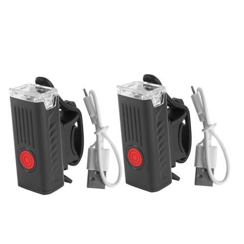 Garneck 3 Modes Bike Light 2 Pack Rechargeable Bike Headlights Bright Front Lamp Waterproof for Outdoor Cycling