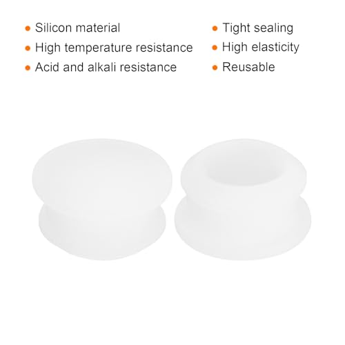 Image of MECCANIXITY Silicone Snap in Locking Hole Plugs Rubber Panel Seal Cover Flush Type Panel Round for Kitchen Rubber Bulkheads Waterproof Sealing Plugs 17mm /0.67 Inch Dia Transparent,Pack of 10