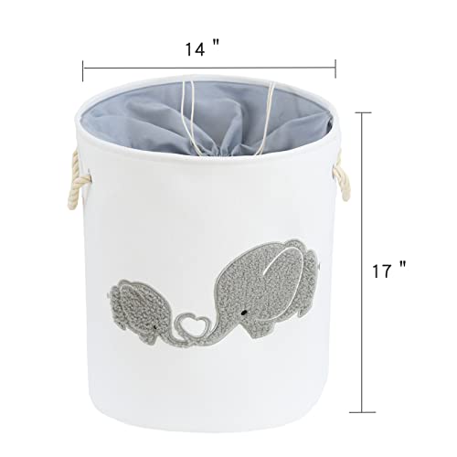 Inough Baby Laundry Basket Elephant, Baby Girl Basket Large Baby Hamper For Nursery Boy, Kids Laundry Baskets, Nursery Hamper For Baby, Baby Nursery Decor For Livingroom Kidsroom Play Room #TOP7