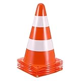 Supvox 6 Stück Verkehrskegel Leitkegel Aus Pe Orangrot Reflektierend Stapelbar Kleine Baustellenkegel Für Parkraum Und Verkehrssteuerung