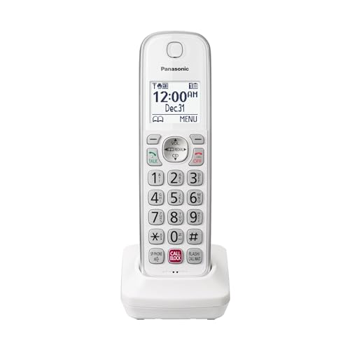 Image of Panasonic Cordless Phone Handset Accessory Compatible with KX-TGD83x Series Cordless Phone Systems - KX-TGDA83W (White)