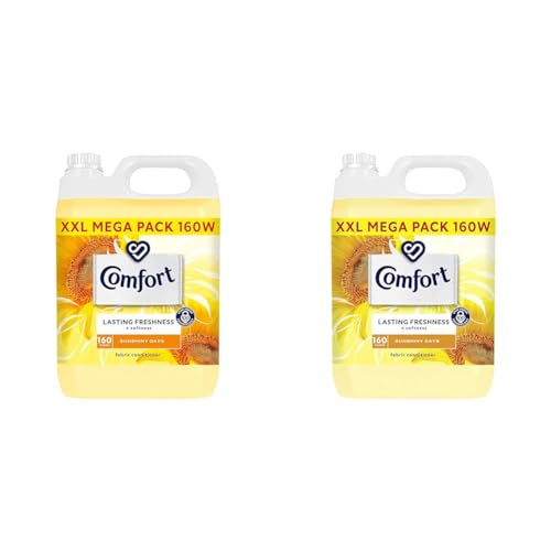 Comfort Sunshiny Days Fabric Conditioner with Stay Fresh technology for 100 days of freshness + fragrance* 4.8 L (160 washes) (Pack of 2)