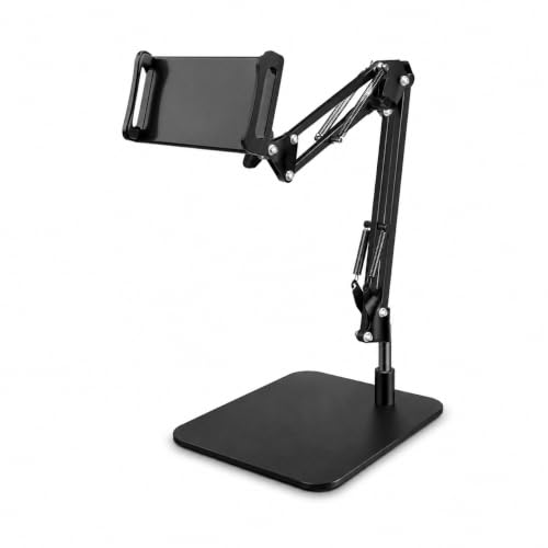 Image of Adjustable Tablet & Mobile Stand for Desk, Aluminum Alloy Holder with Flexible Arm, Multi-Angle Desktop Stand for Phone & Tablet