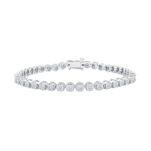 GILDED 1/2 CTtw Natural Diamond Bracelets for Women | Sterling Silver Miracle plates Bracelet | Fine Jewelry for Her | Timeless Design | Gift Box Included