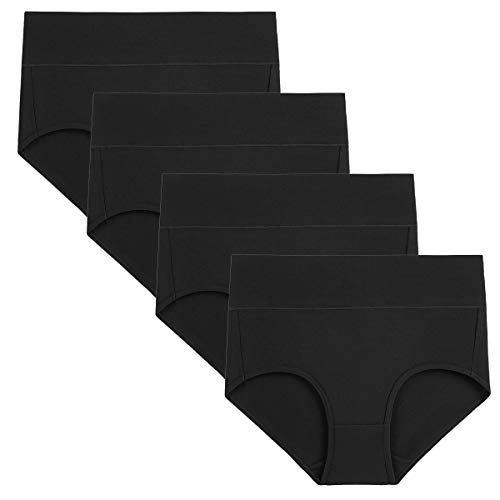 Image of wirarpa Women's Modal Underwear Soft High Waist Briefs Ladies Panties 4 Pack (Regular & Plus Size)