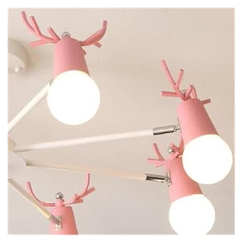 Lustre moderne en bois et suspension 5 lumières pour éclairage de salon