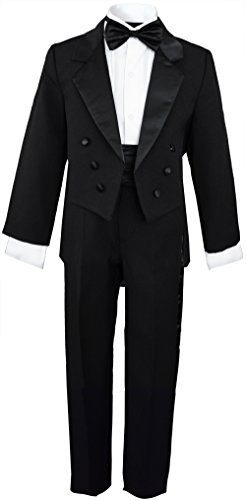 Boys Black Tuxedo with Tail Outfit Set Size 14
